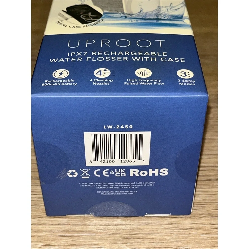 L+W Bio Uproot IPX7 Water Flosser New Sealed 180ML